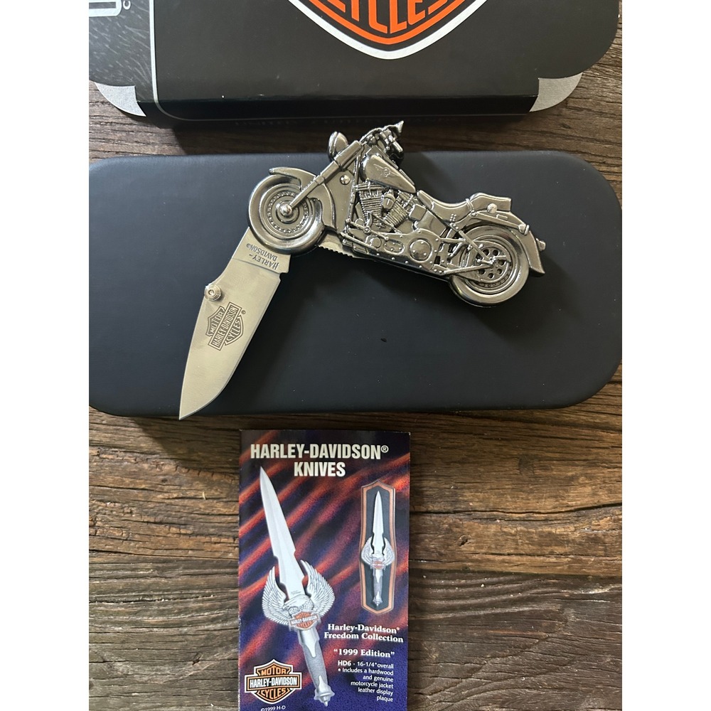 Vintage Harley-Davidson Folding Knife Limited Edition Gift Box Moto Bikercore - Picture 5 of 9